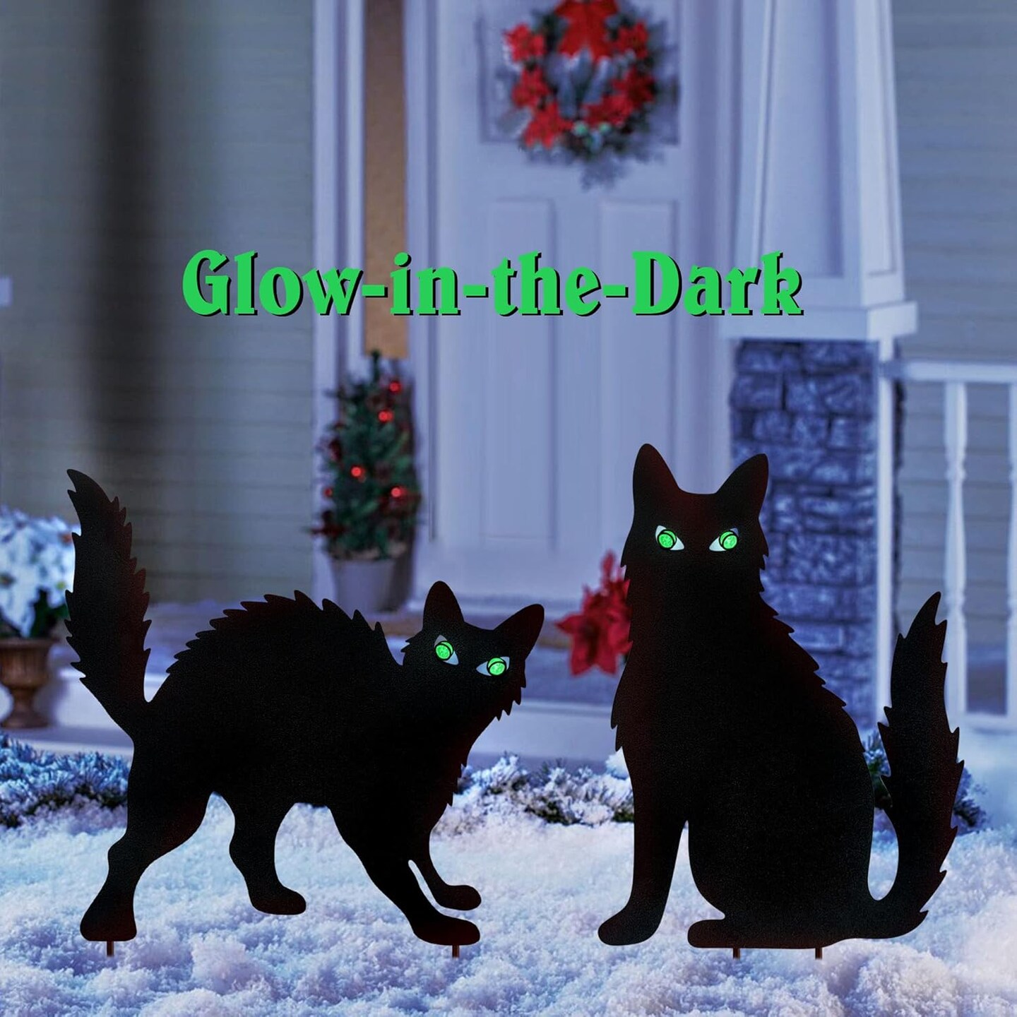 Set of 2 - Cat Stake - Halloween Outdoor Decorations