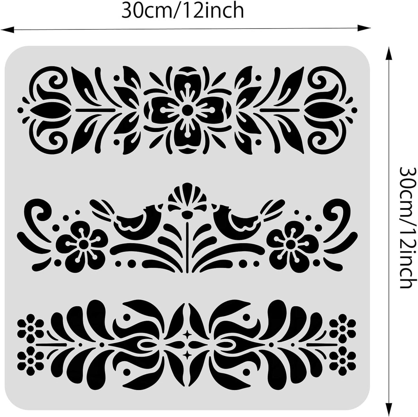 12x12inch - Plastic Folk Decorative Painting Stencil Templates