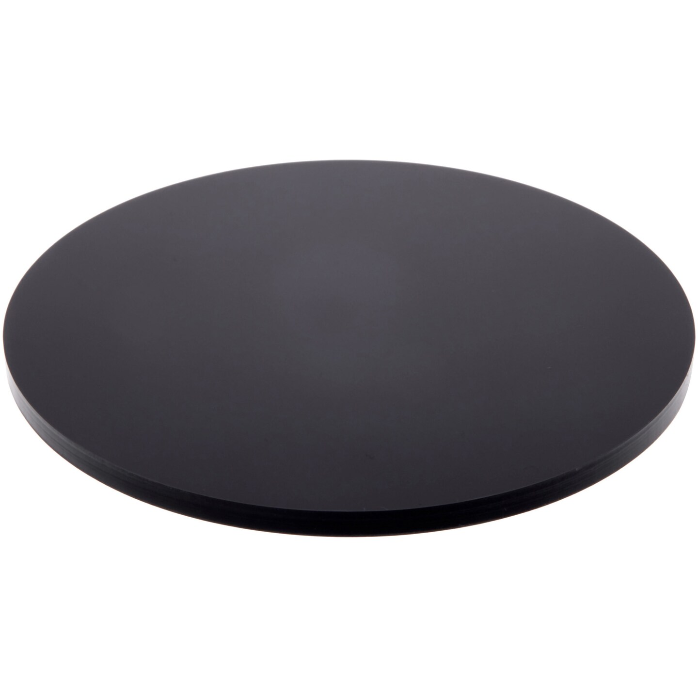 Plymor Black Acrylic Round Standard-Edge Display Base, 5" W x 5" D x 0.25" H