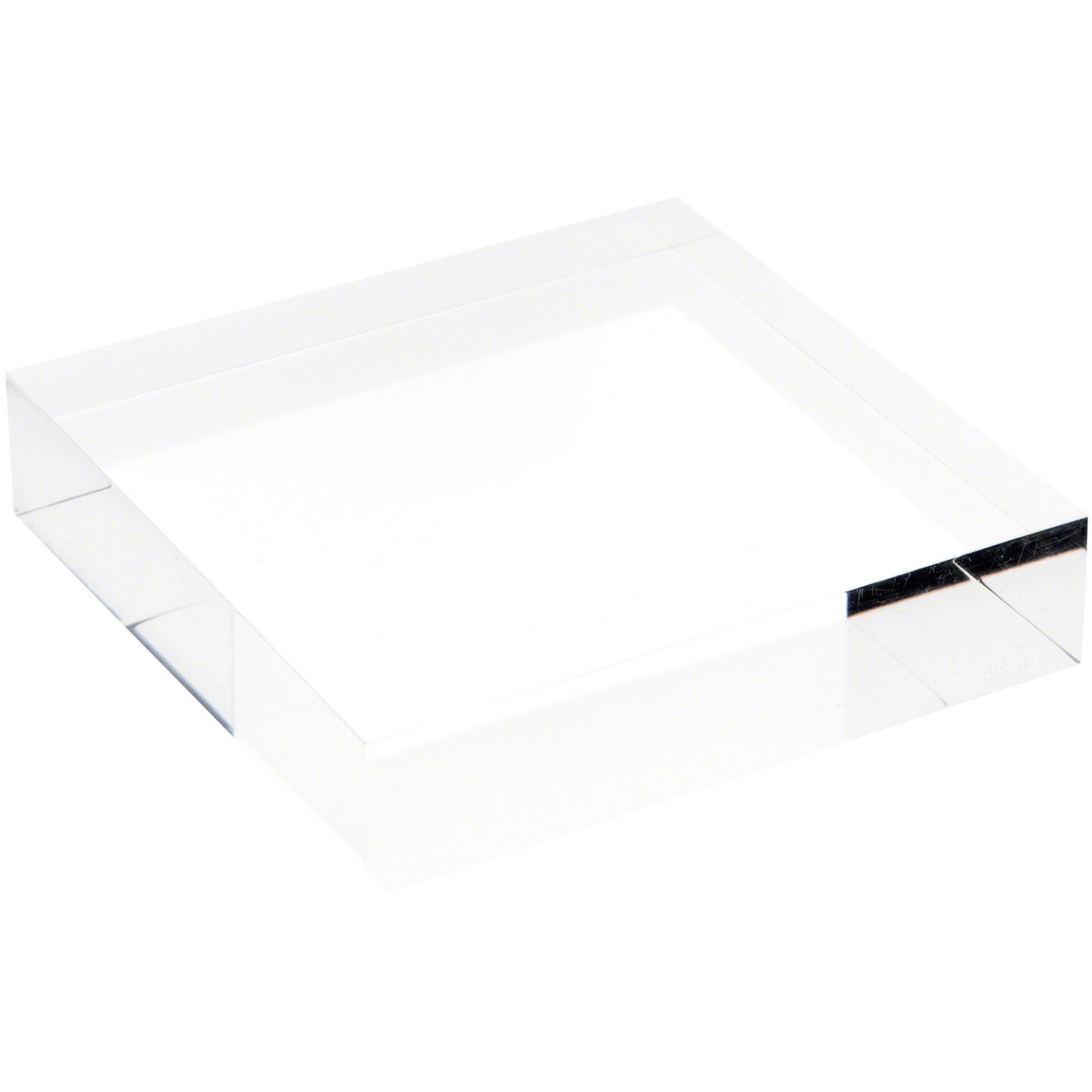 Plymor Clear Polished Acrylic Square Display Block, 1" H x 4" W x 4" D