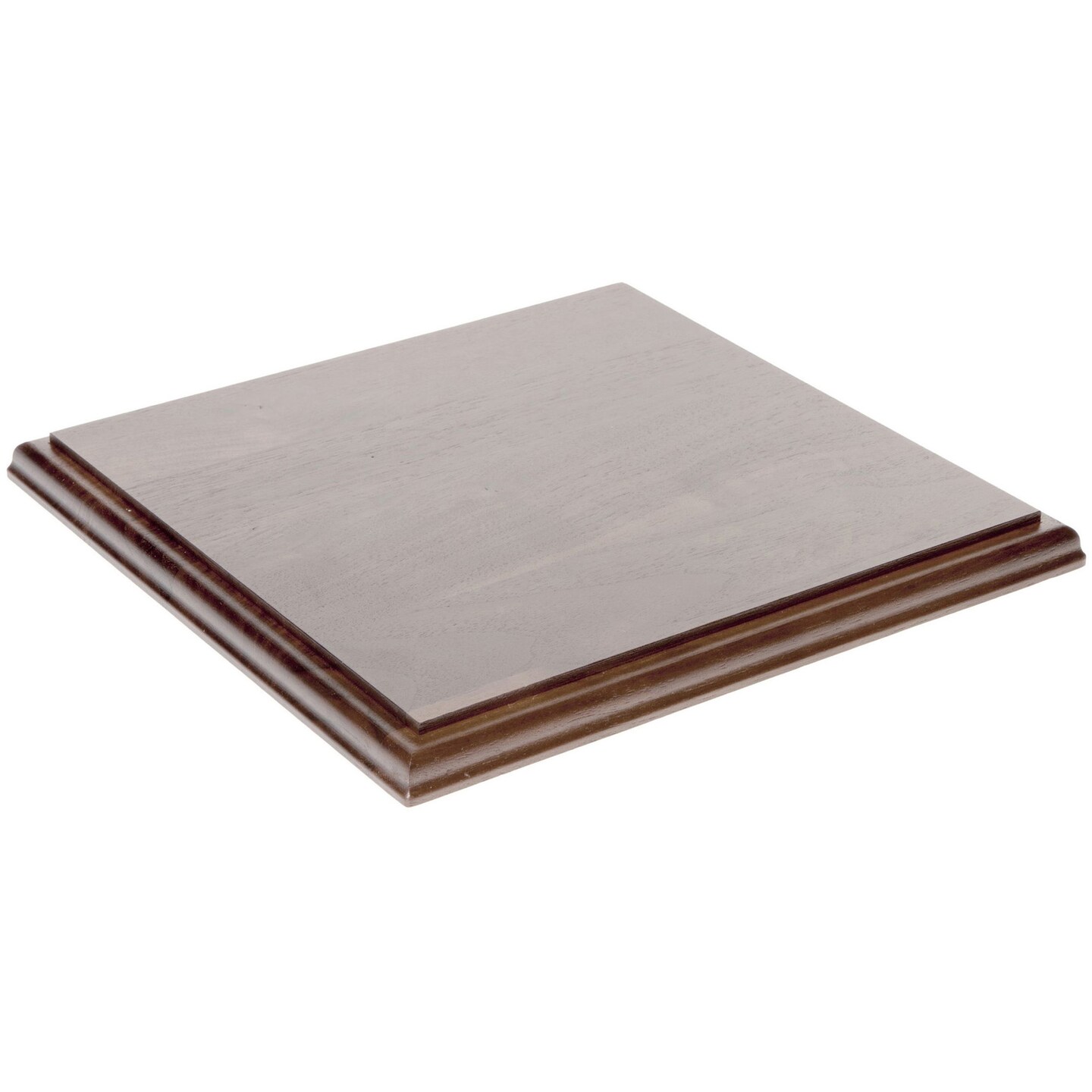 Plymor Solid Walnut Square Wood Display Base with Ogee Edge, 10.875" W x 10.875" D x 0.75" H