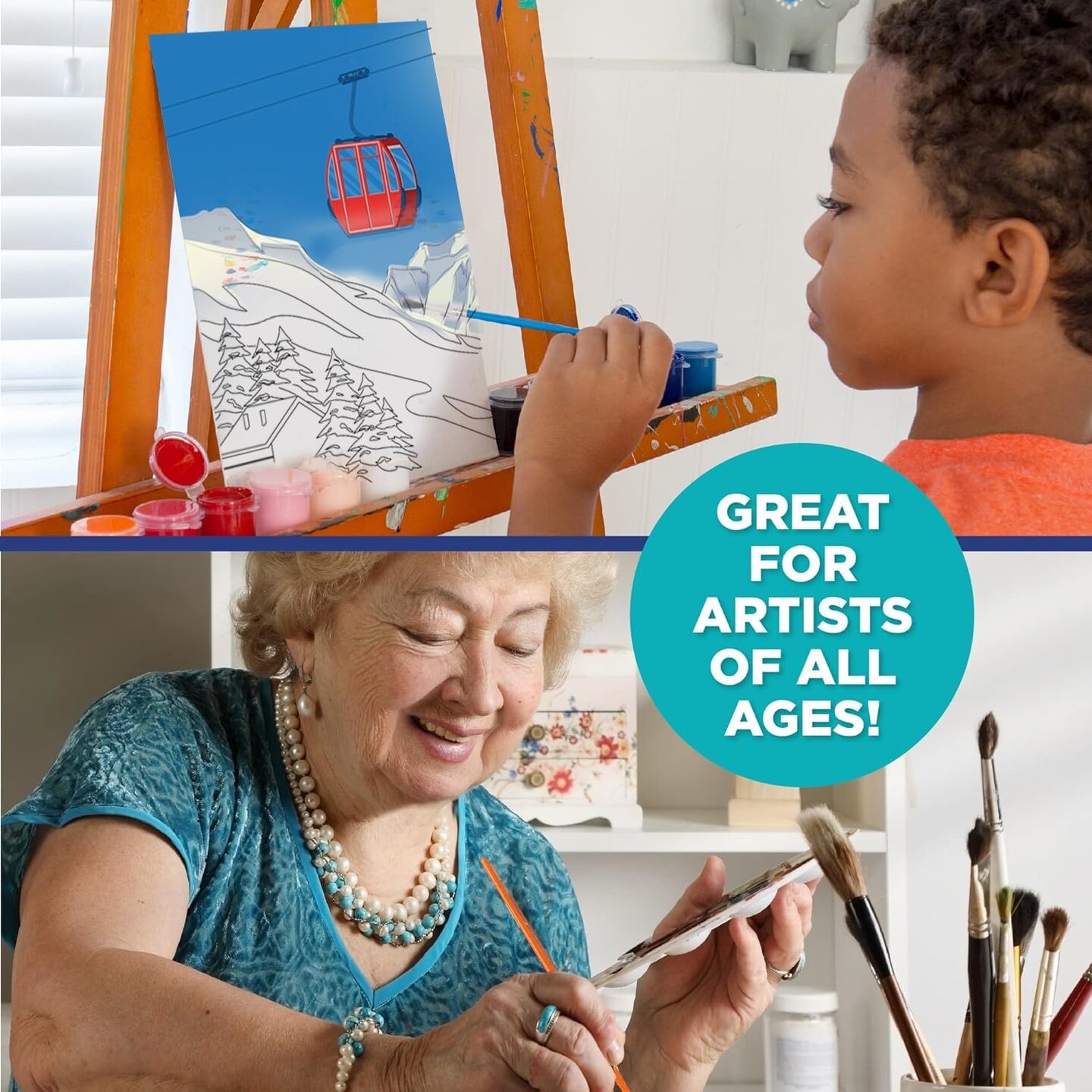 8 Pack (8x10) Pre Drawn Canvas Boards, Canvas Painting Set for Adults