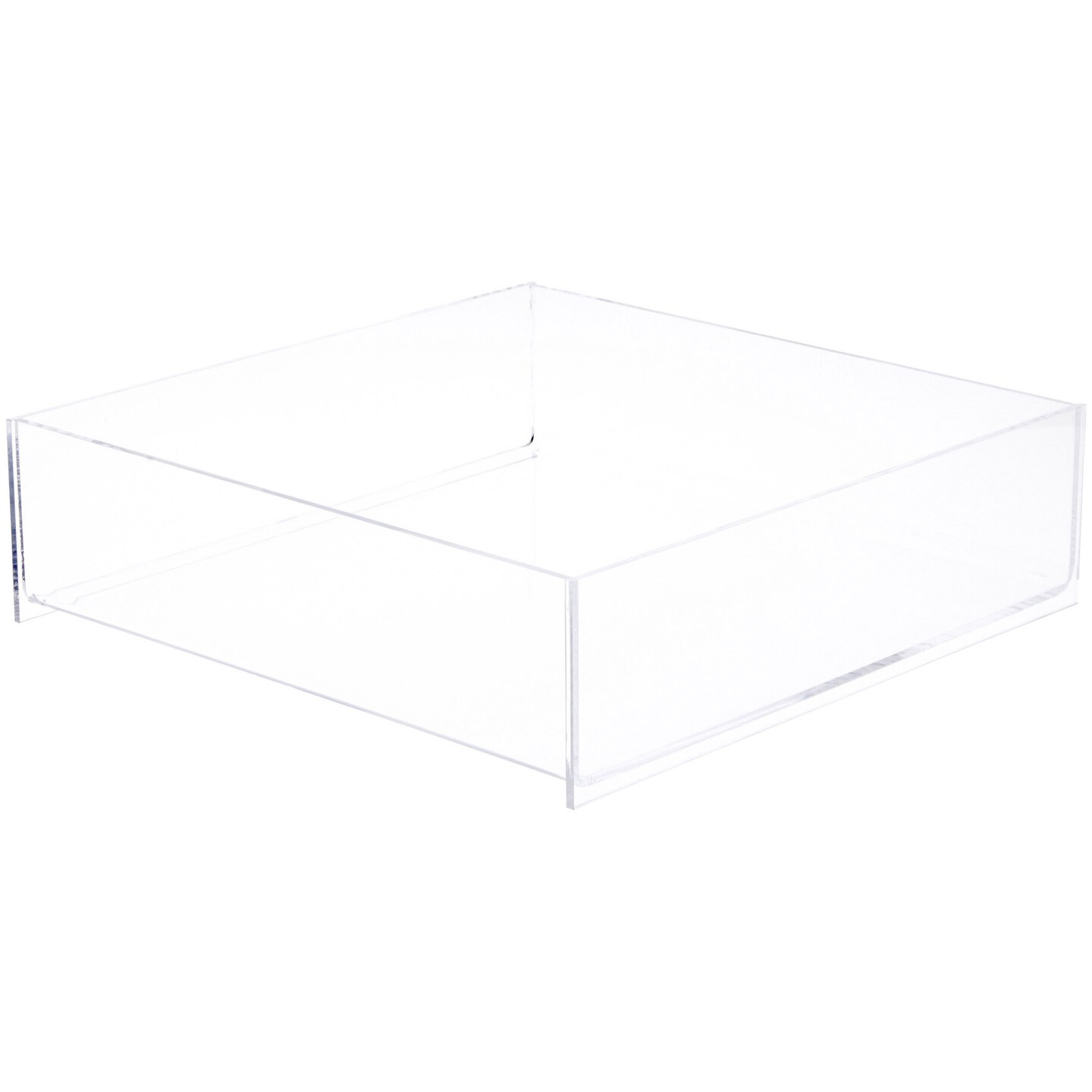 Plymor Clear Acrylic Square Open Top Merchandise Display Tray