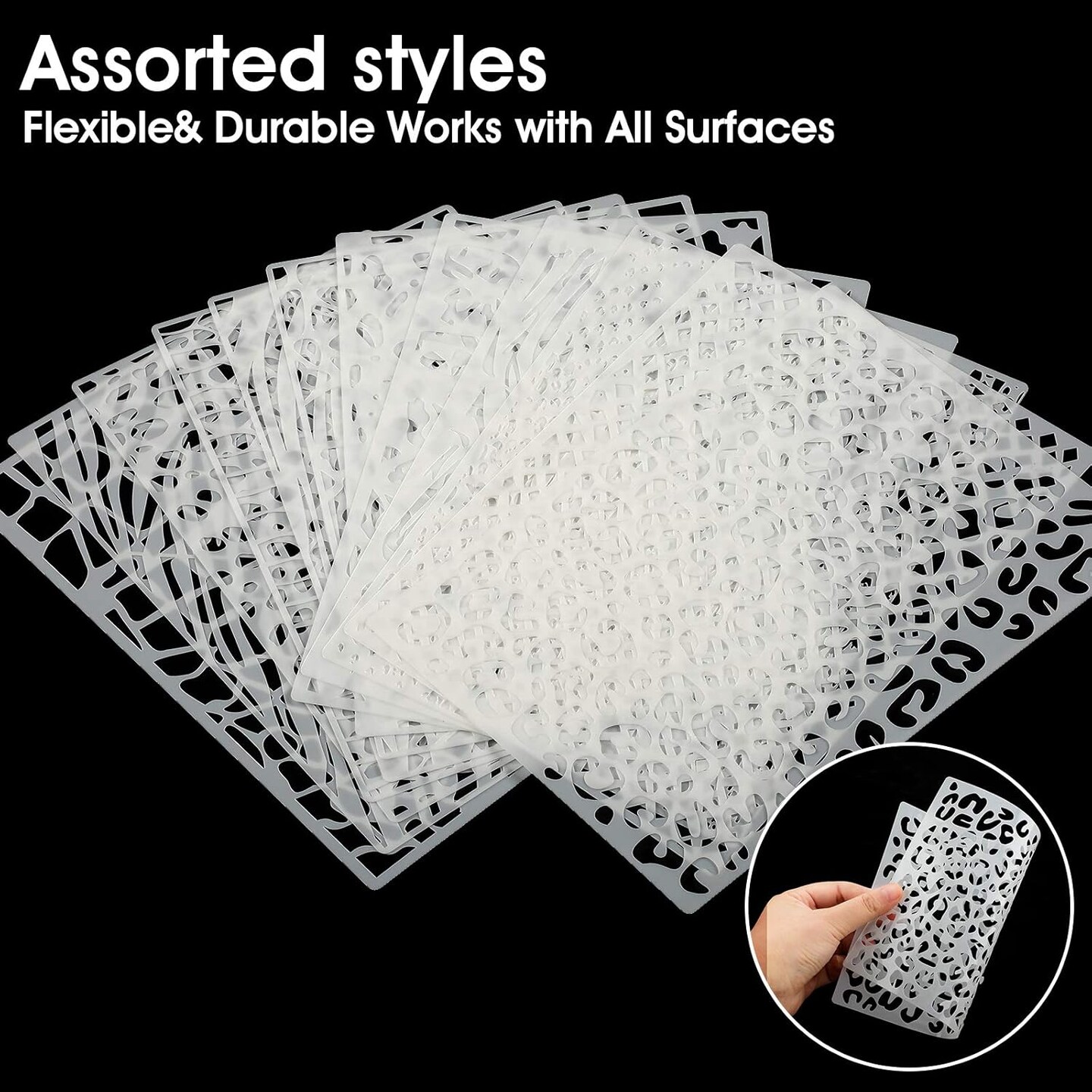 2 Pieces Leopard Stencils Animal Cheetah Stencils (5.9 x 8.3 Inch)