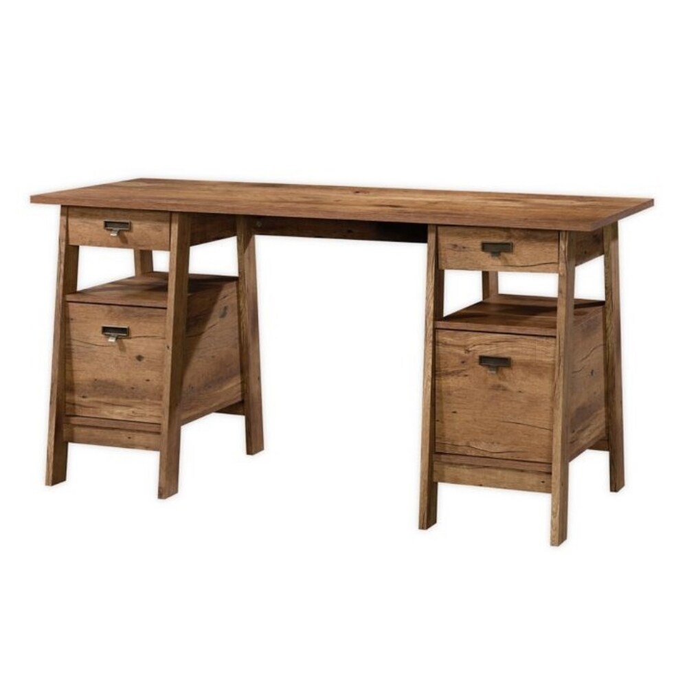 Executive Desk with Filing Cabinets and Cord Management and Smooth Metal Drawer Slides