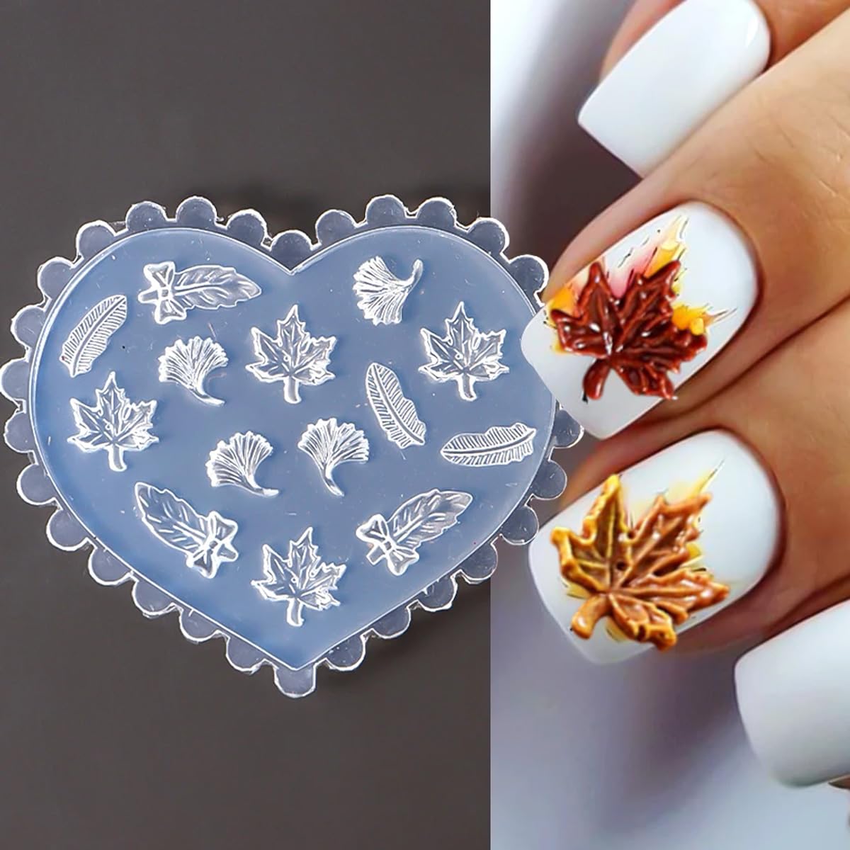 3D Maple Leaf Resin Molds Silicone Nail Tools Fallen Leaves