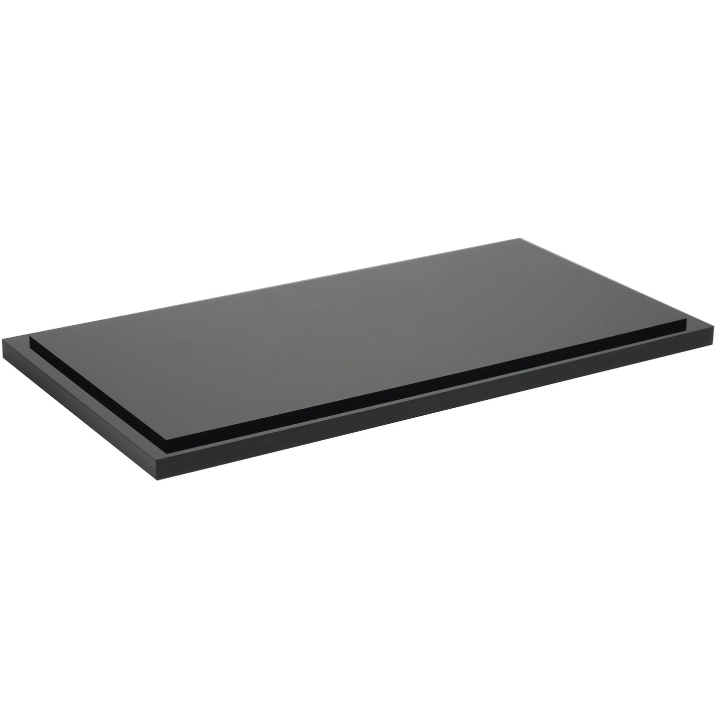Plymor Black Acrylic Rectangular Display Base, 10.75" W x 5.75" D x 0.5" H
