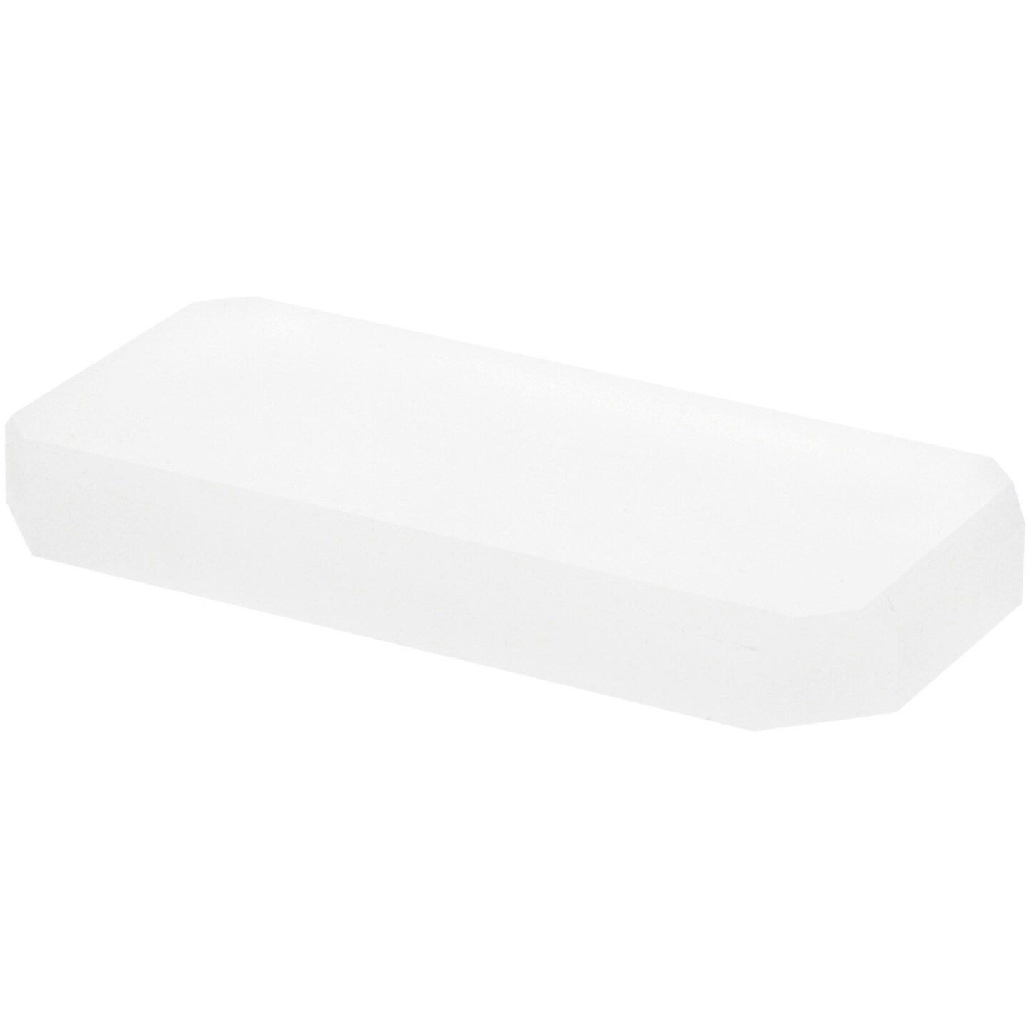 Plymor Frosted Acrylic Beveled Corner-Cut Rectangular Display Base, 6&#x22; W x 3&#x22; D x 0.75&#x22; H