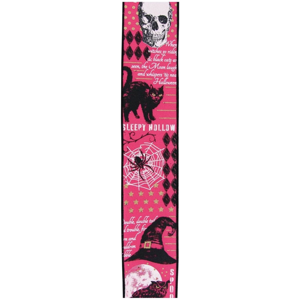 2.5&#x22; Vintage Halloween Ribbon: Pink (10 Yards)