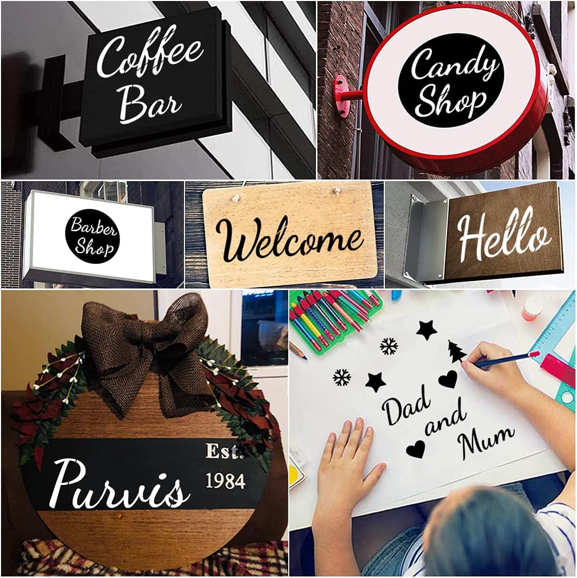 44 Pack Large Letter Stencils - 3 Fonts and 284 Designs