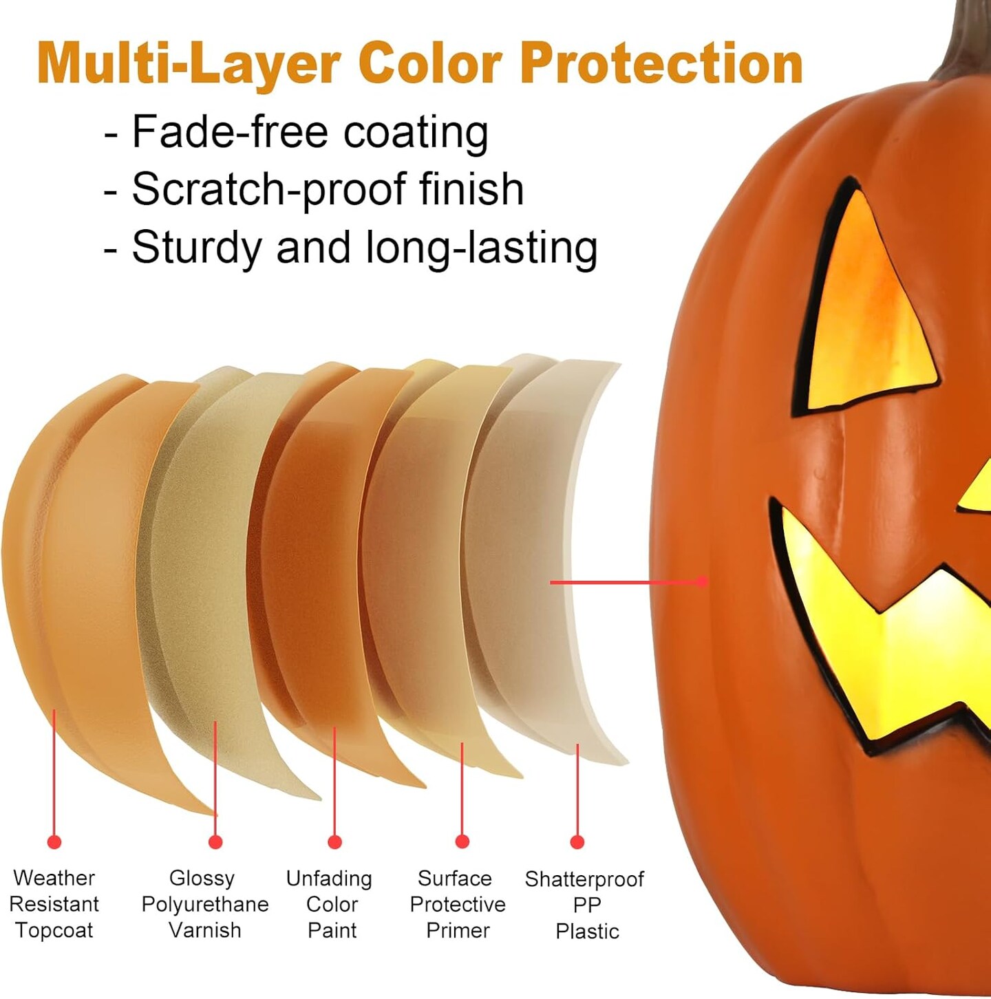 Outdoor Lighted Pumpkin for Halloween - Jack O Lantern