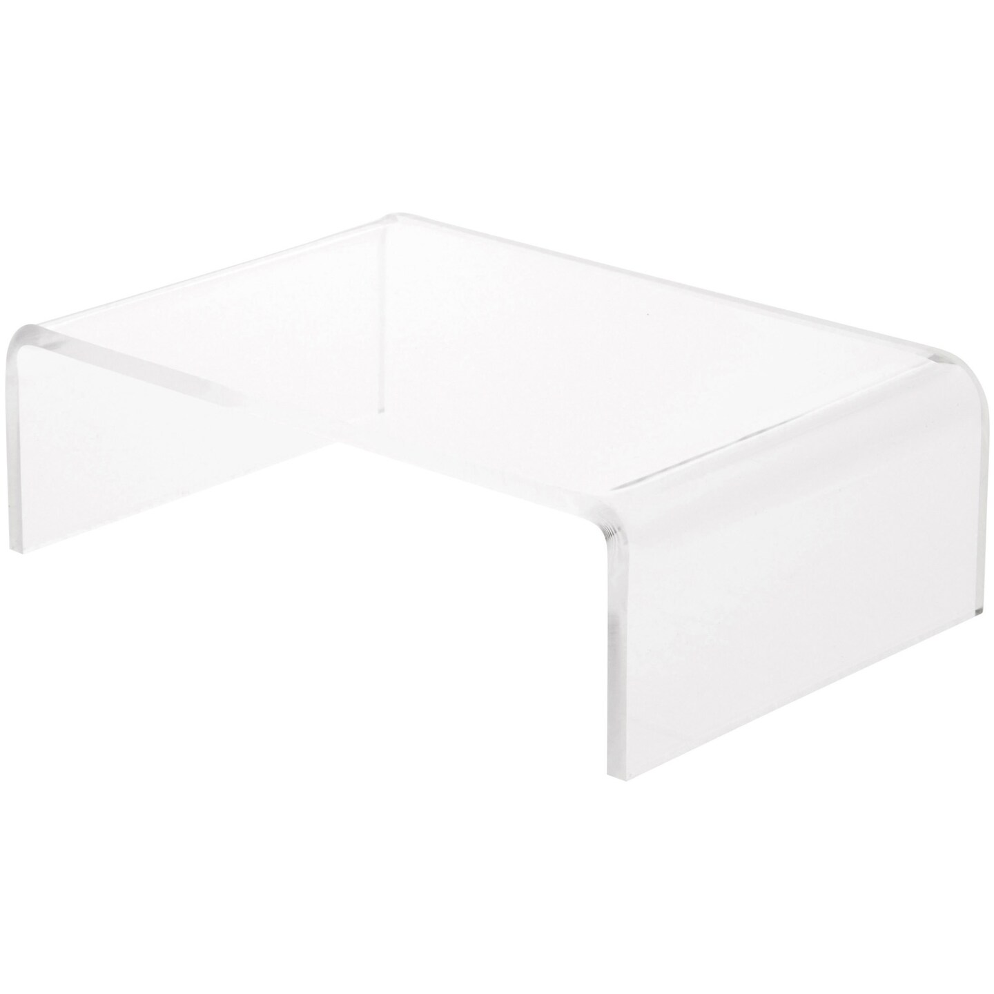 Plymor Clear Acrylic Rectangular Display Riser, 2&#x22; H x 6&#x22; W x 4&#x22; D (1/8&#x22; thick)