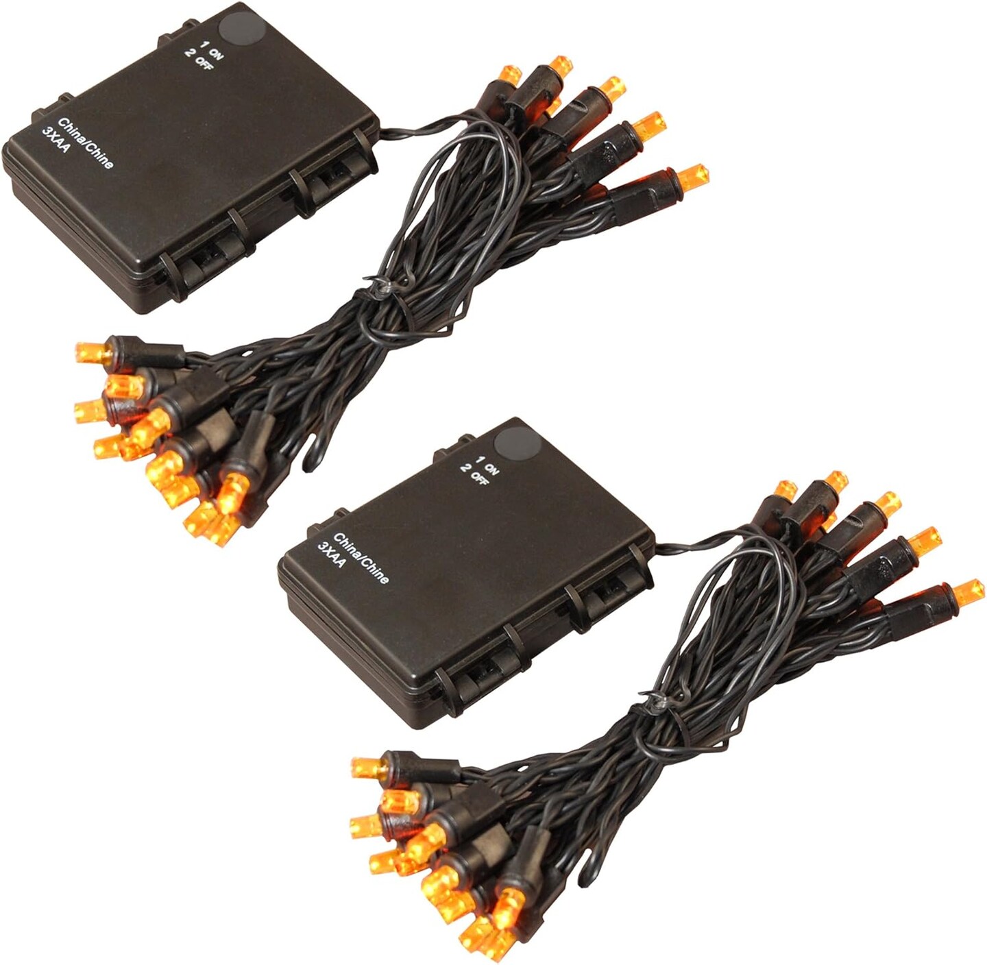 Battery Operated LED Mini String Lights - Orange Set of 2