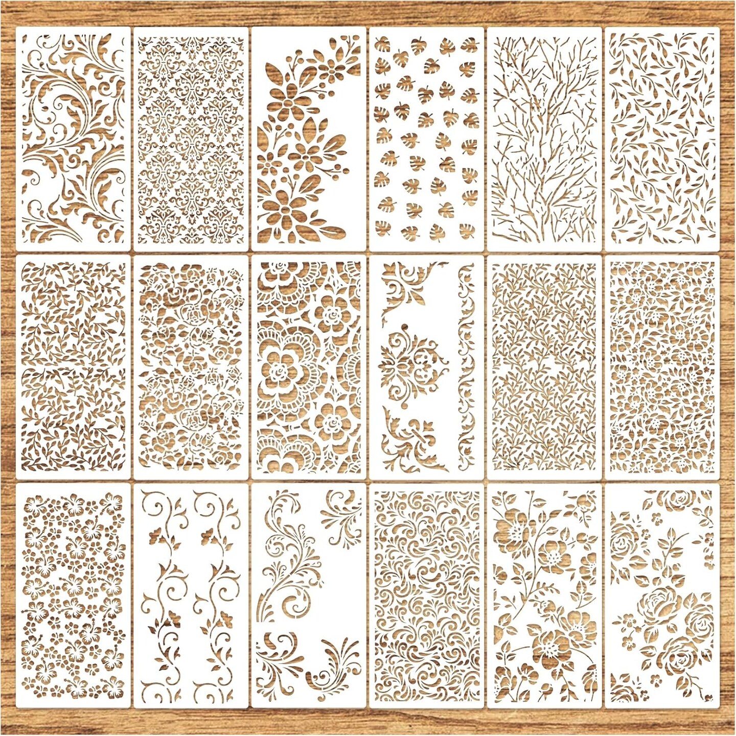 Floral Stencil Art for Painting, Texture Leaf Background (Floral)