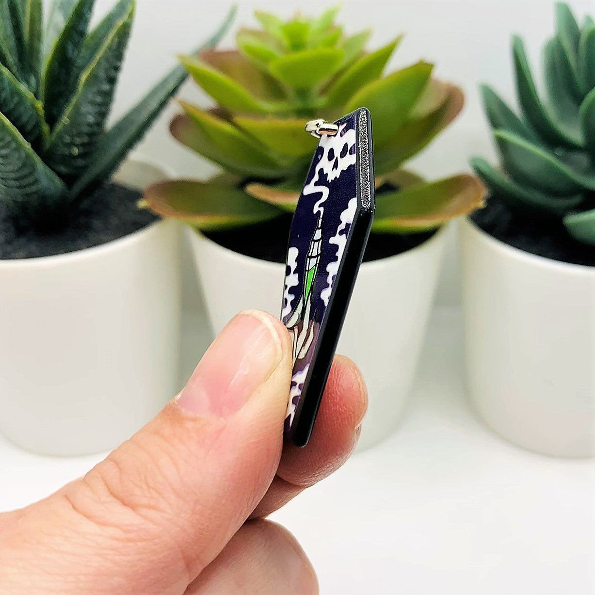 Purple Coffin with Poison Vial Charms, 42x24.5mm