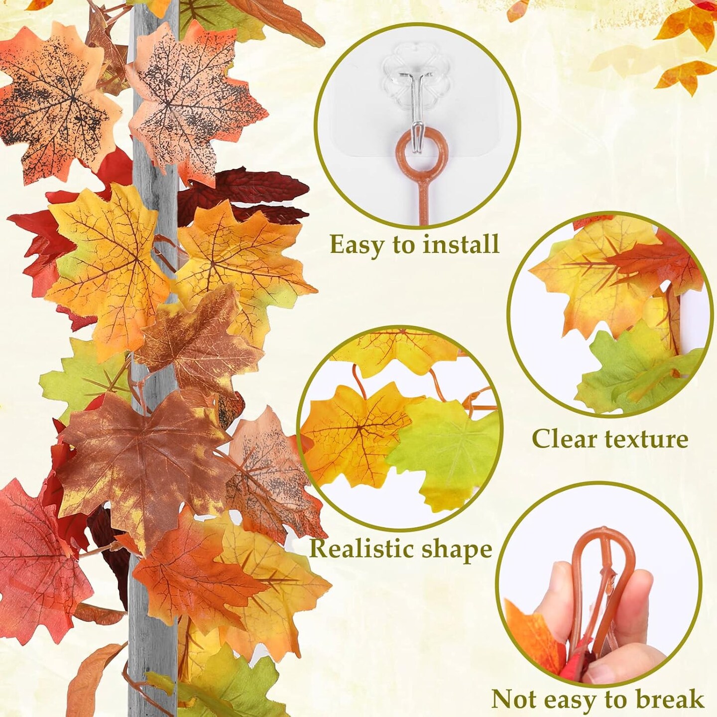 3 Pack Fall Decor for Home Fall Leaves Garland