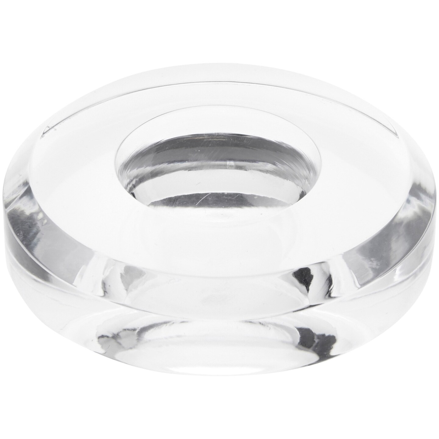 Plymor Clear Acrylic Round Display Base with Indented Circle to Hold Egg, Marble, Ball or Sphere, 3" W x 3" D x 0.75" H (1.5" Circle)