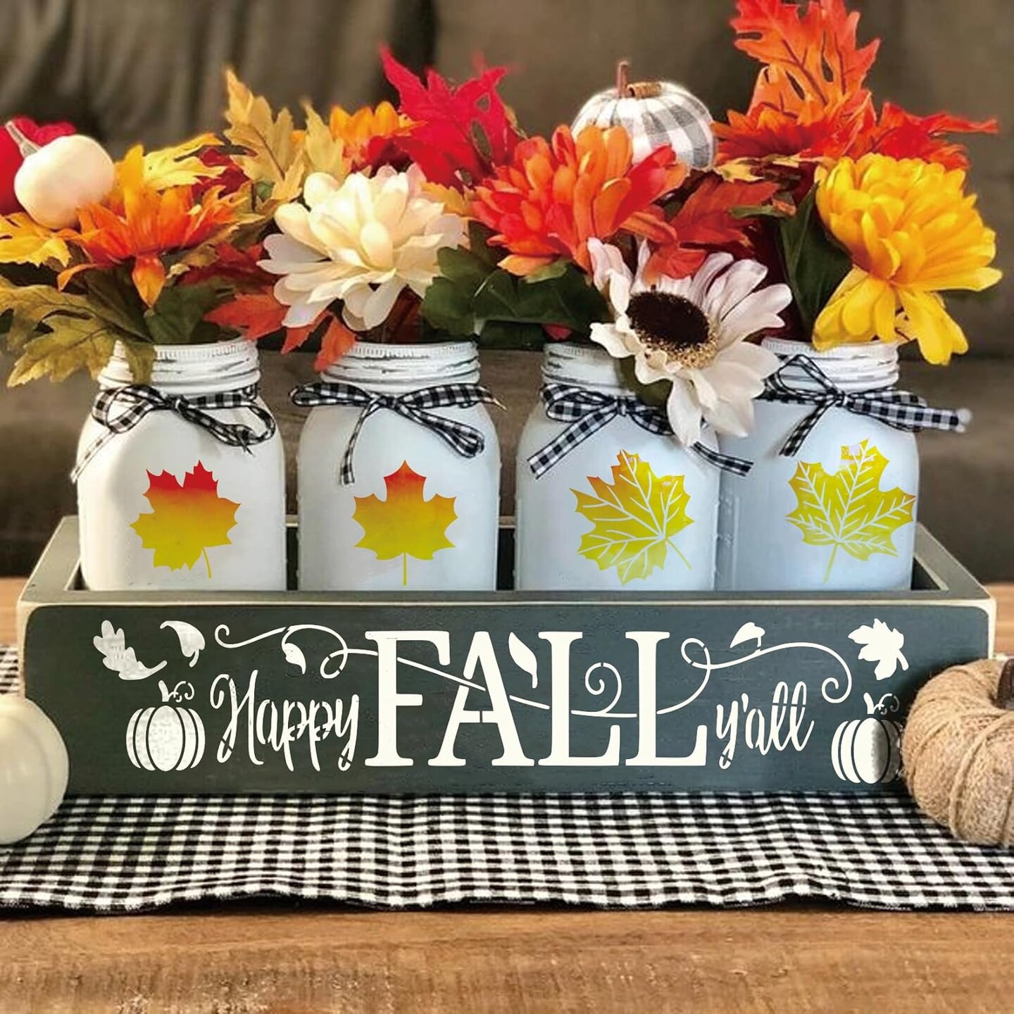 (12 Fall) - Fall Stencils for Painting on Wood Hello Pumpkin