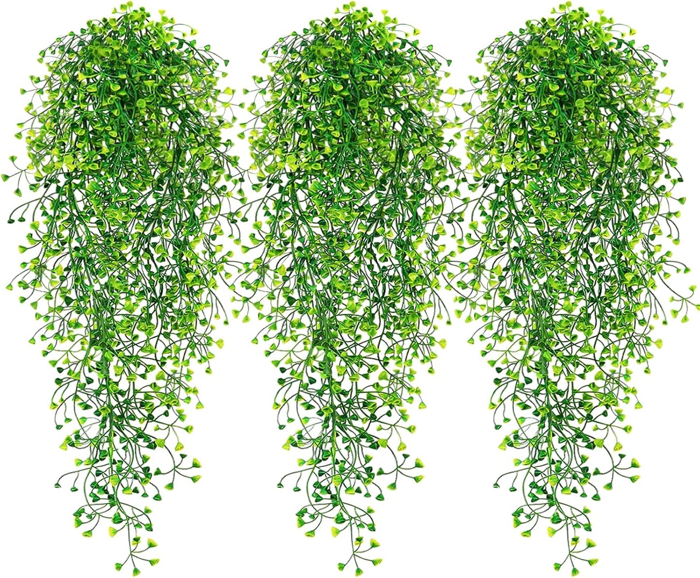 3pcs Fake Hanging Plants Ferns Ivy Vines for Indoor Outdoor Wall Home Decor