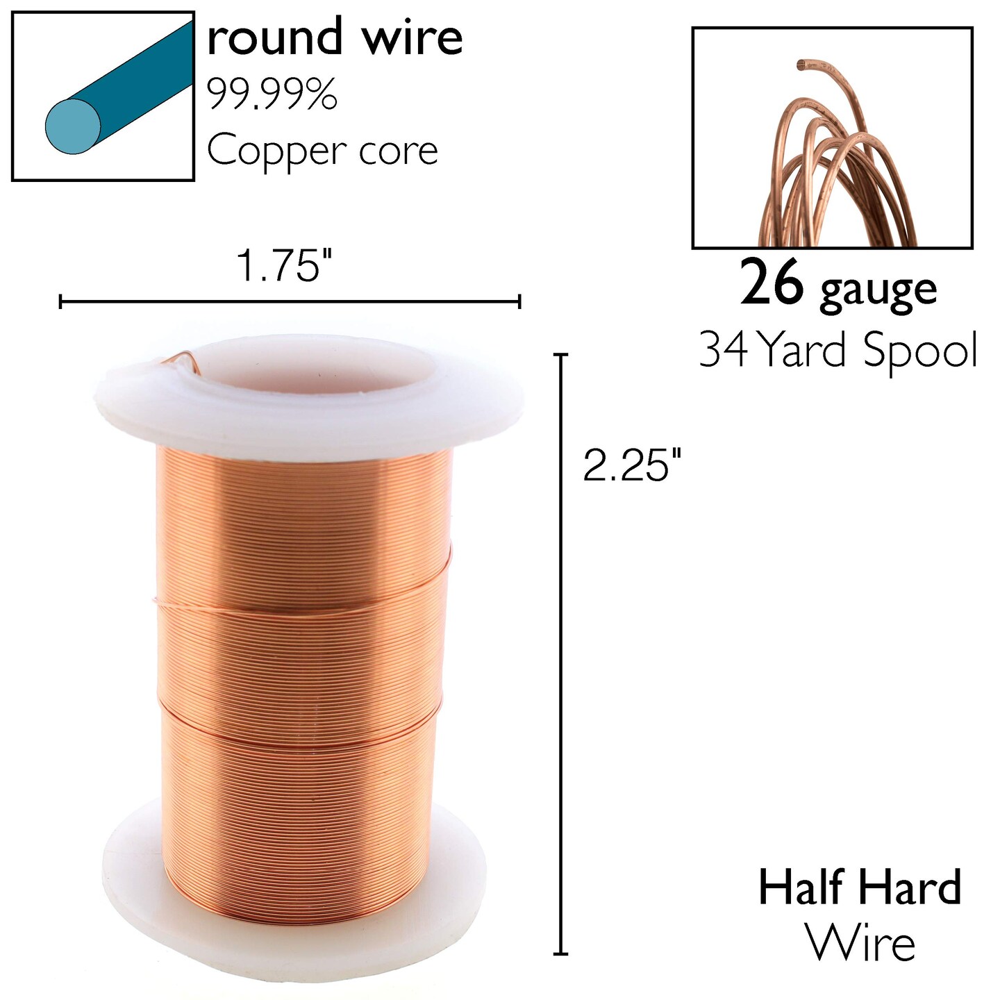 The Beadsmith Wire Elements Lacquered Tarnish-Resistant Copper Wire