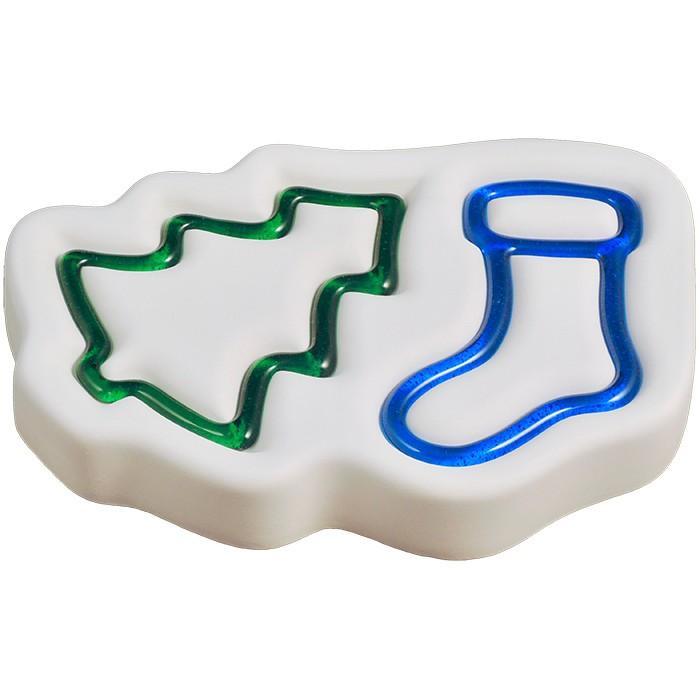 8" x 5.5" x 1.25" Holiday Tree & Stocking Glass Fusing Kiln Mold