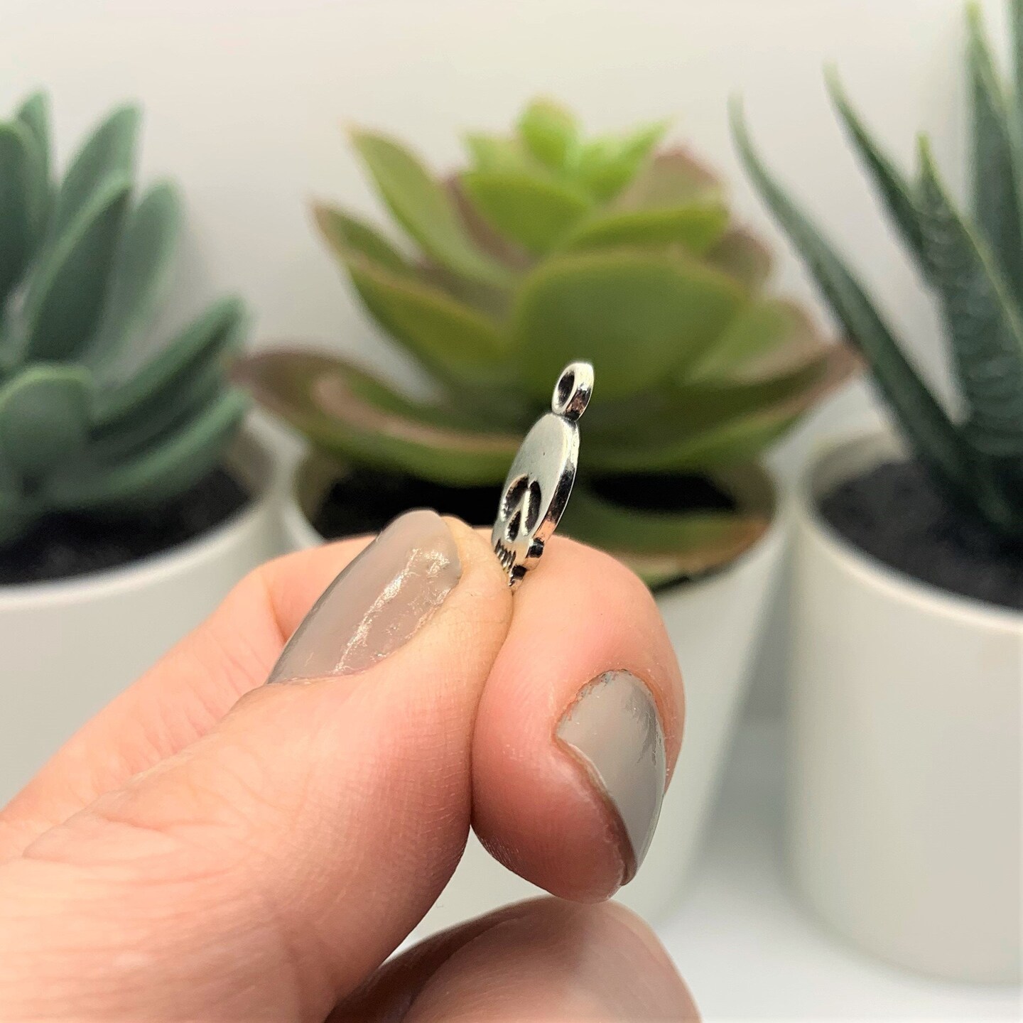 Small Silver Skull Charms, 14x8mm