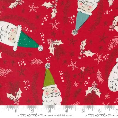 Cozy Wonderland Red Christmas Santa 44&#x22;/45&#x22; Fabric Per Yard