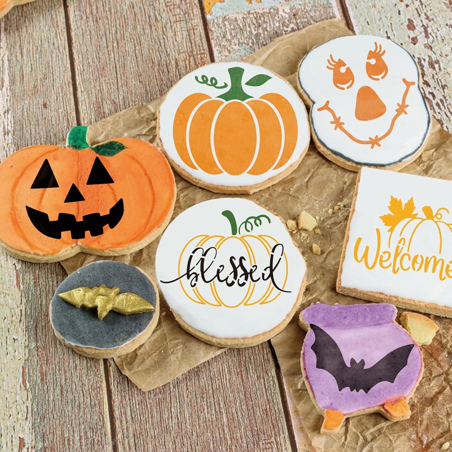45Pieces Christmas Halloween Fall Thanksgiving Cookie Stencils (45 Holiday)