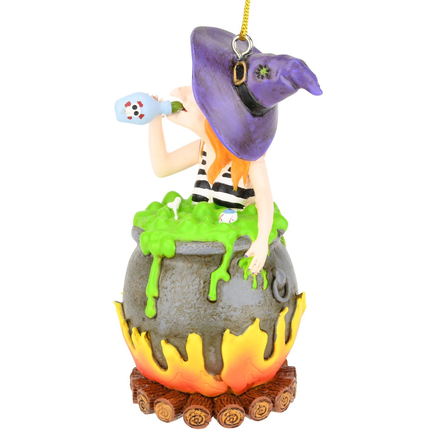 Tree Buddees Funny Witches Hot Tub Halloween Ornament Witch Drinking in Cauldron
