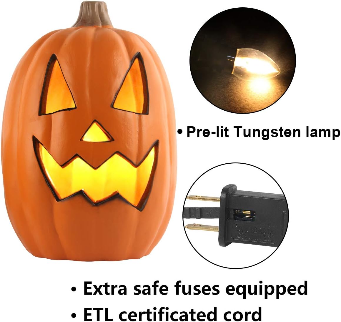 Outdoor Lighted Pumpkin for Halloween - Jack O Lantern