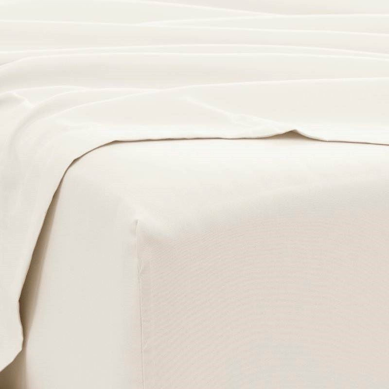 Ivory Beige Polyester Deep Pocket Sheet Set with Pillowcases