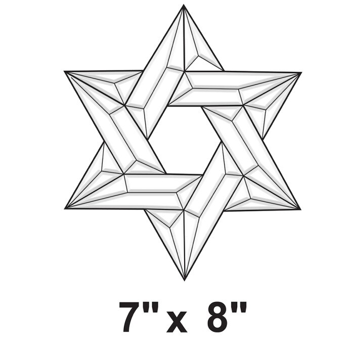 7"x8" Exquisite Clear Glass Star of David Bevel Cluster EC210