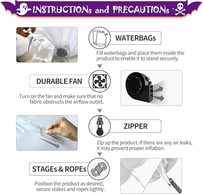 Giant Skeleton Stacked Pumpkin Man Holding Skull