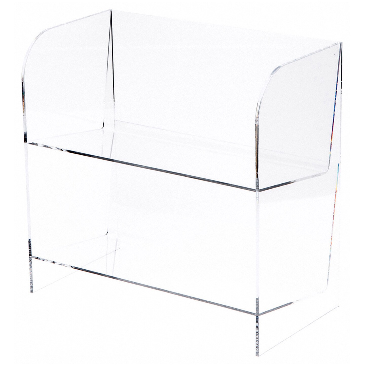 Plymor Clear Acrylic 2-Level 58-CD Display Shelves, 11.75" W x 6.5" D x 12" H