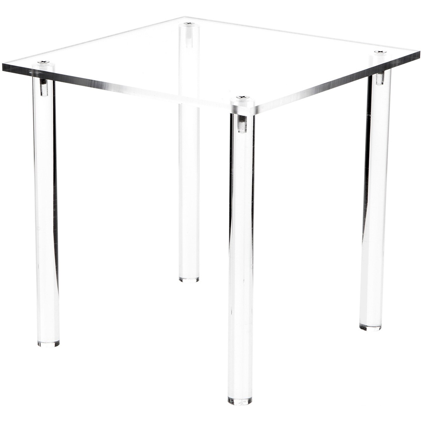 Plymor Clear Acrylic Square 4-Leg Display Riser, 8" H x 8" W x 8" D