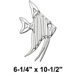 6-1/4"x10-1/2" Exquisite Clear Glass Angel Fish Bevel Cluster EC301