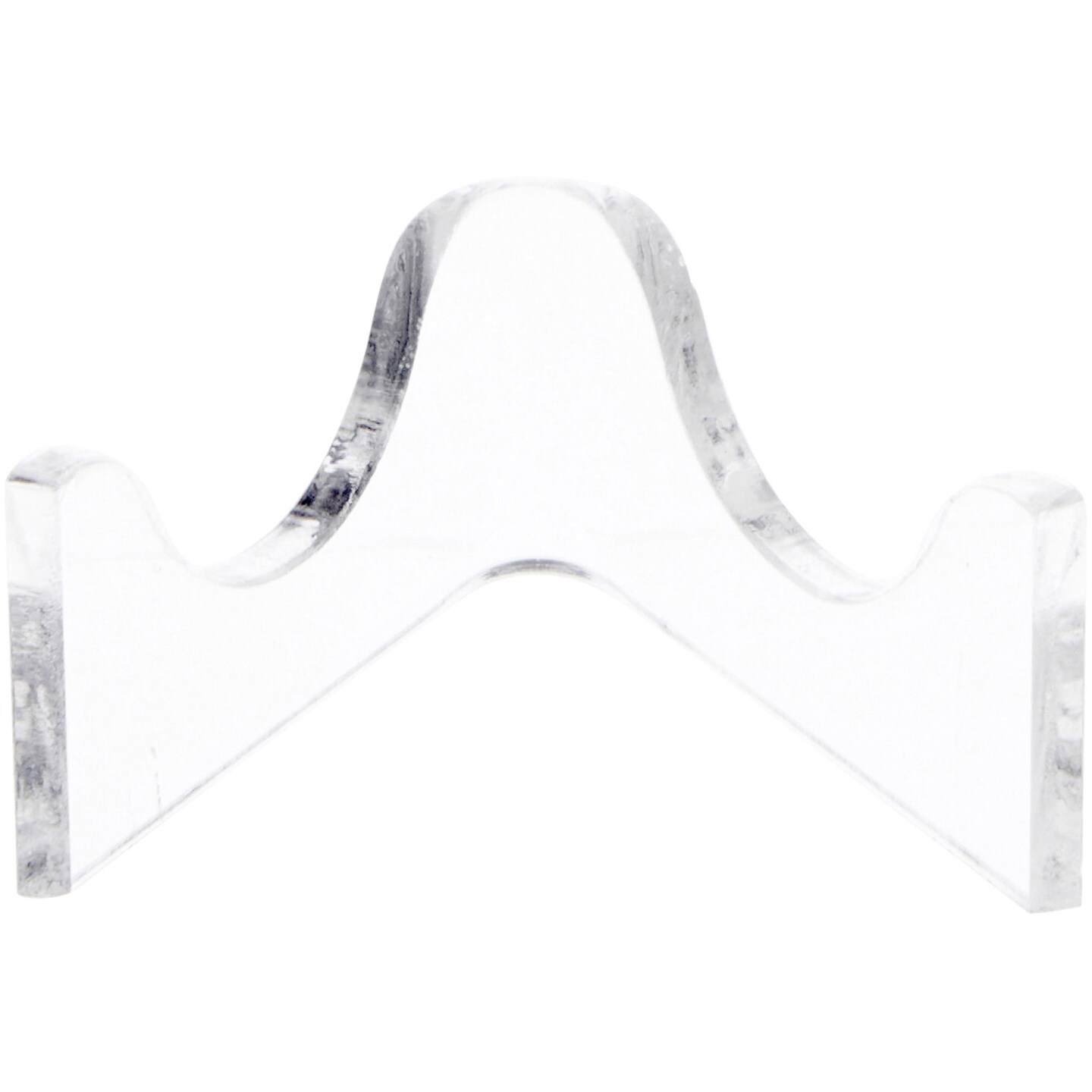 Plymor Clear Acrylic Low-Profile Curved Display Easel for Geode, Mineral or Crystal Cluster, 0.875" H x 2" W x 1.75" D