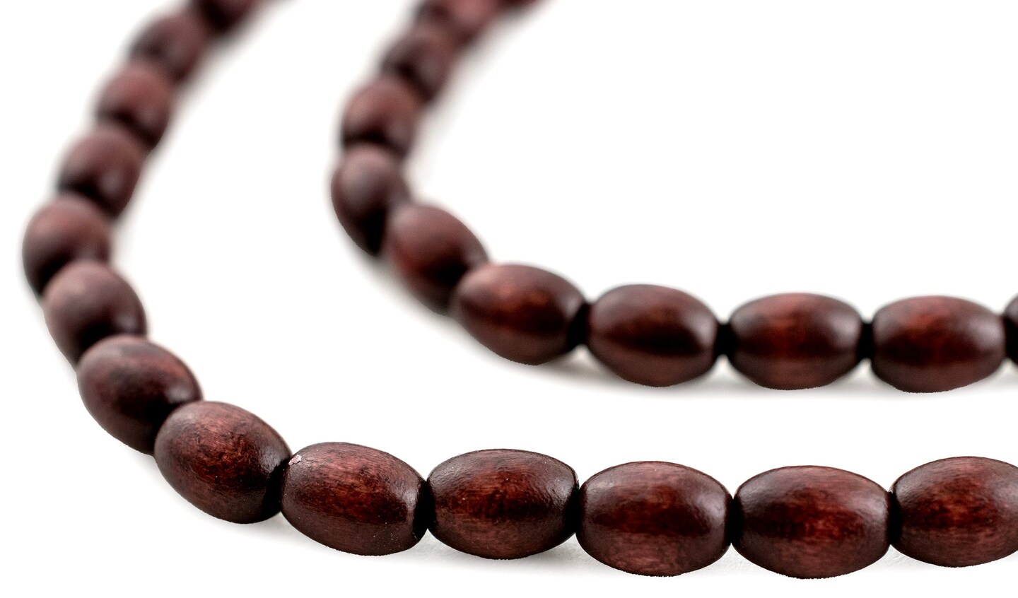 The Bead Chest Dark Brown Oval Natural Wood Beads (9x6mm): Organic Eco-Friendly Wooden Bead Strand for DIY Jewelry, Crafts, Necklace and Bracelet Making