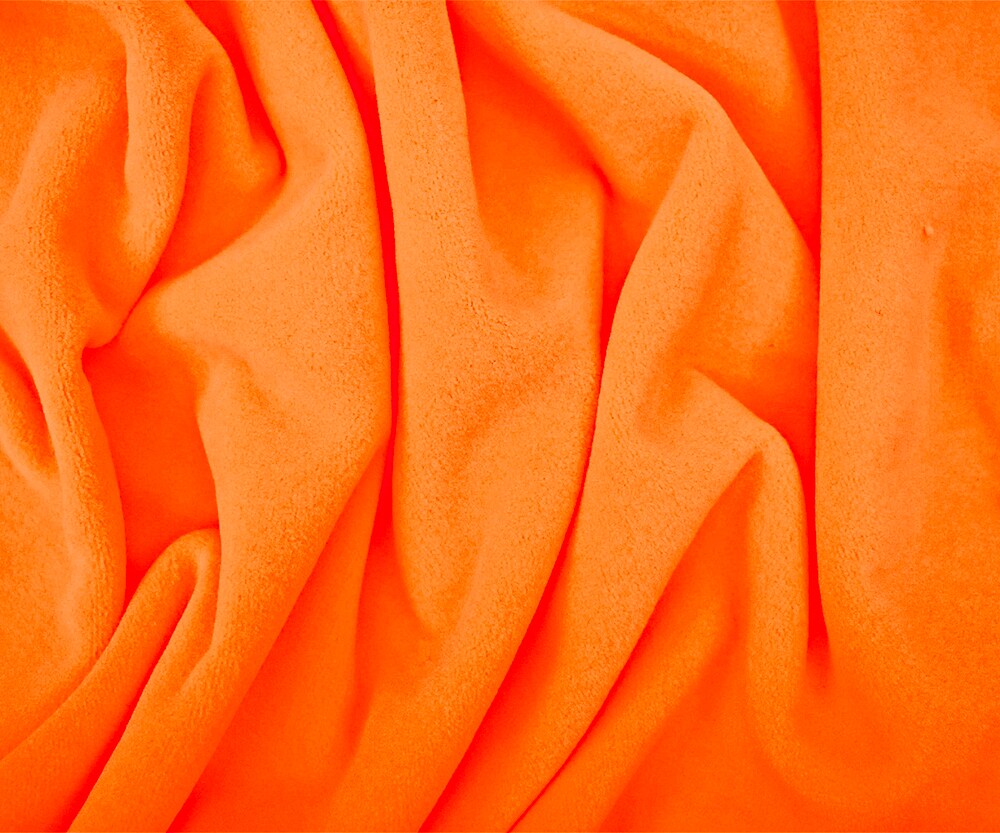 Neon Orange Polyester Heavy Weight Polartec Wind Pro Knit Fabric By the Yard