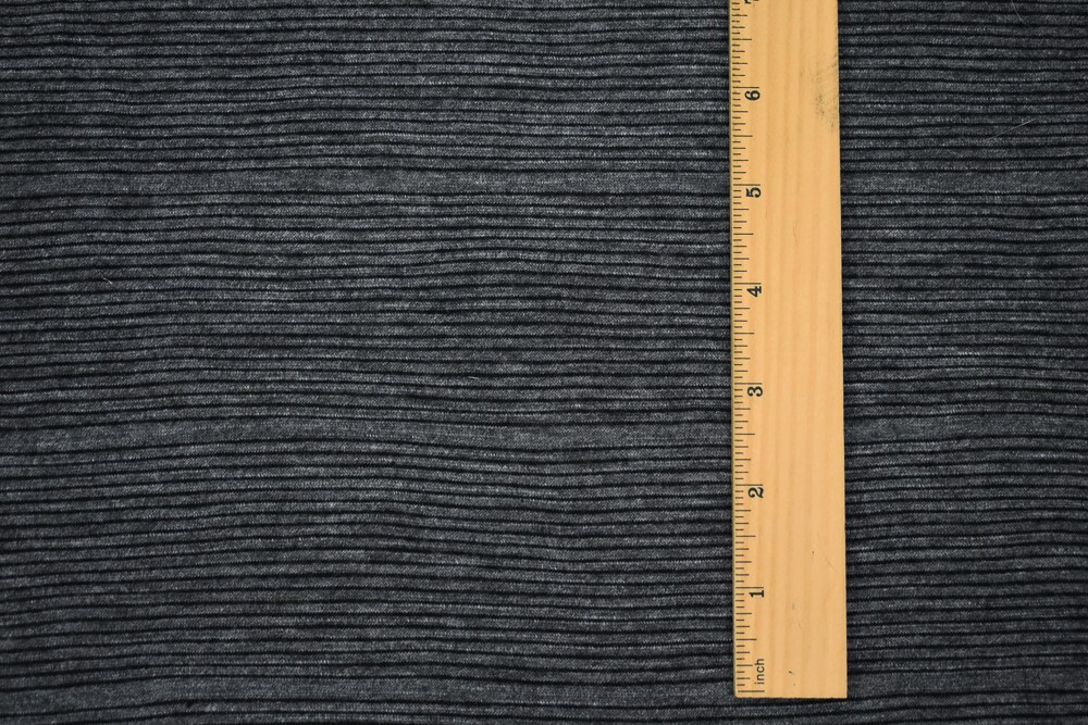 Black-Gray Poly Stretch Spandex Onion Skin Slub Stripe Texture Jersey Knit By the Yard