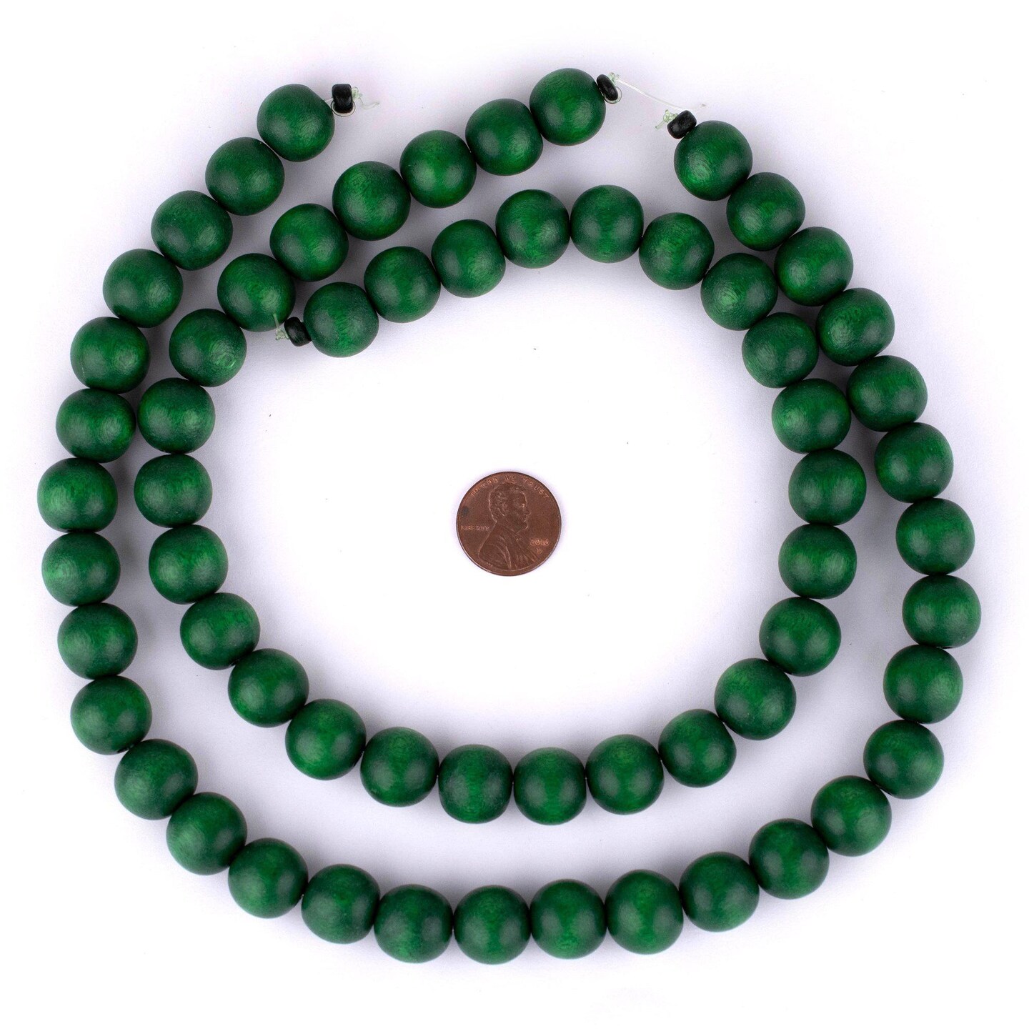 The Bead Chest Natural 14mm Wooden Beads in Green for Jewelry Making – Round Loose Wood Spacer Beads I Approximately 30 Beads