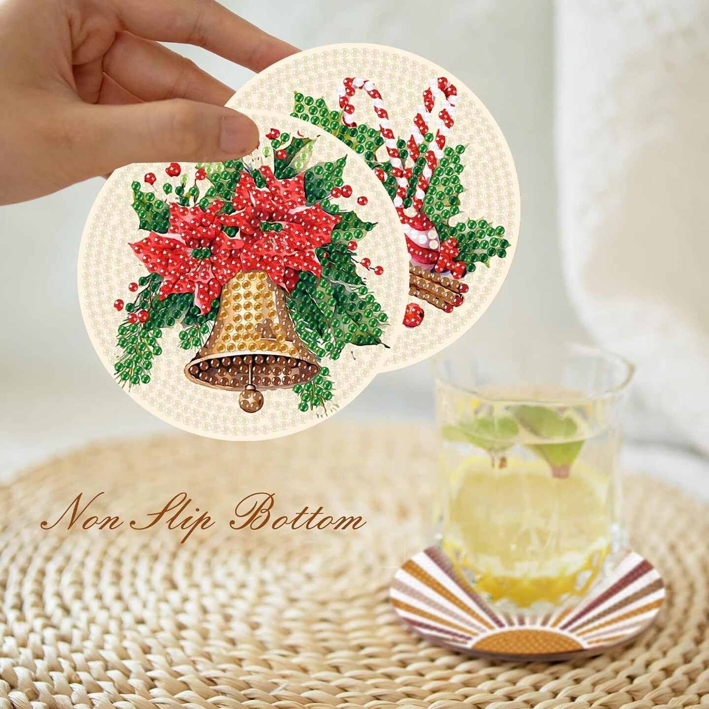 8 Pcs Christmas Diamond Art Coasters Kits