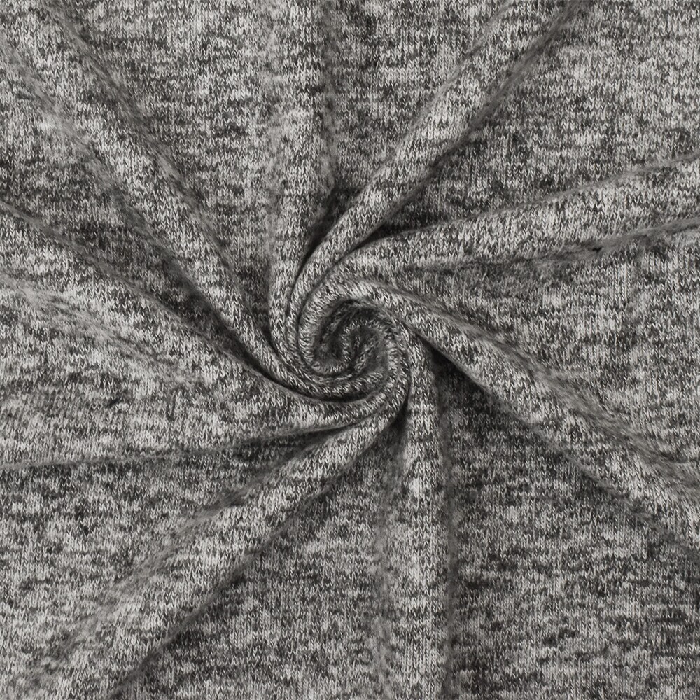 Matte White-Gray Texture Stretch Brushed Jersey Knit Fabric By the Yard