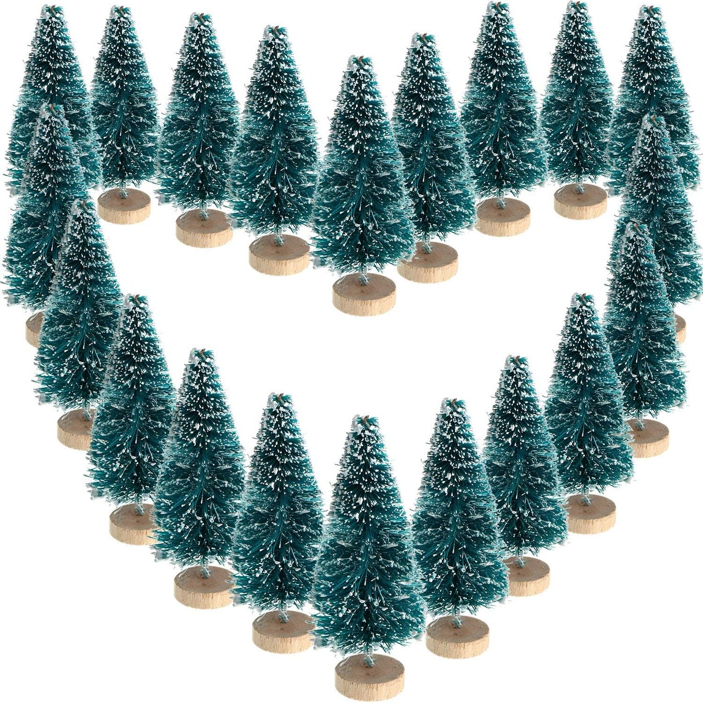72 Pieces Mini Christmas Trees Bottle Brush Trees (Blue Green) 0.09&#x22;D x 0.09&#x22;W x 1.77&#x22;H