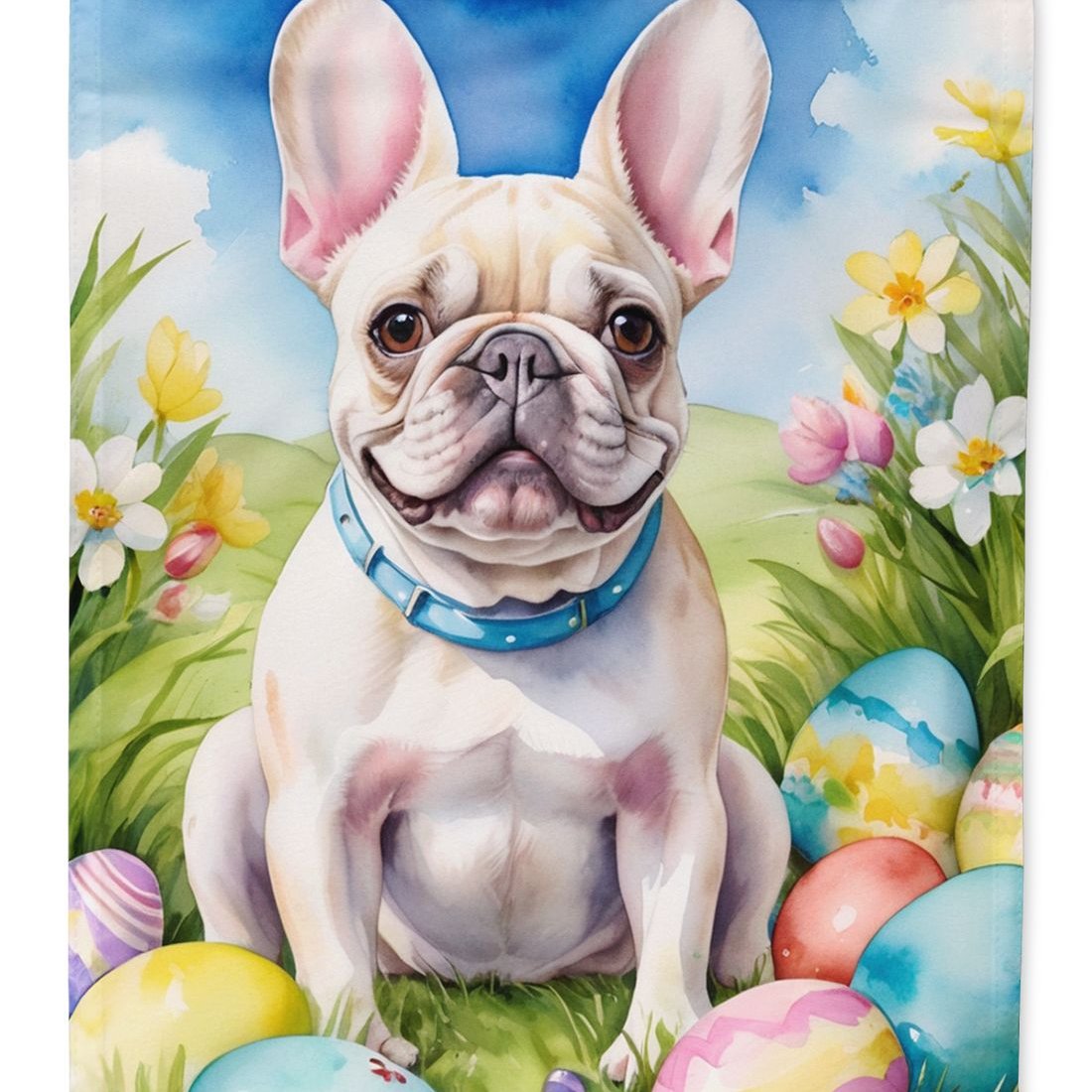 Edge Collections - 28" X 40" - Multicolor - French Bulldog Easter Egg Hunt Garden Yard Banner - 1 Piece