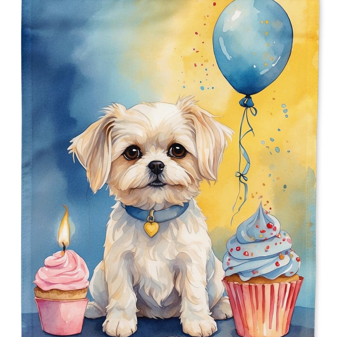 Edge Collections - 11.25" X 15.50" - Multicolor - Maltese Birthday Flag - 1 Piece