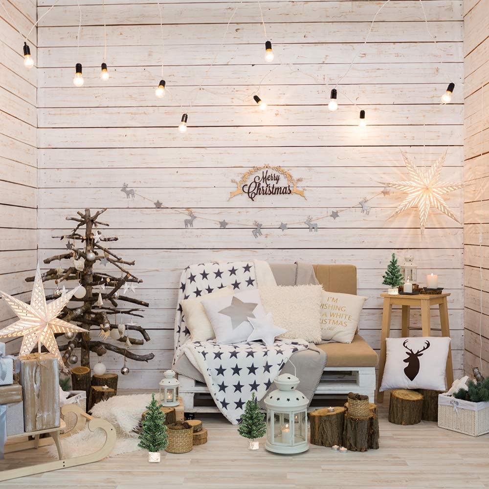 Miniature Christmas Trees for Holiday Season Tabletop (Two-tone Green and Brown) 7.5&#x22;D x 7.5&#x22;W x 10.8&#x22;H