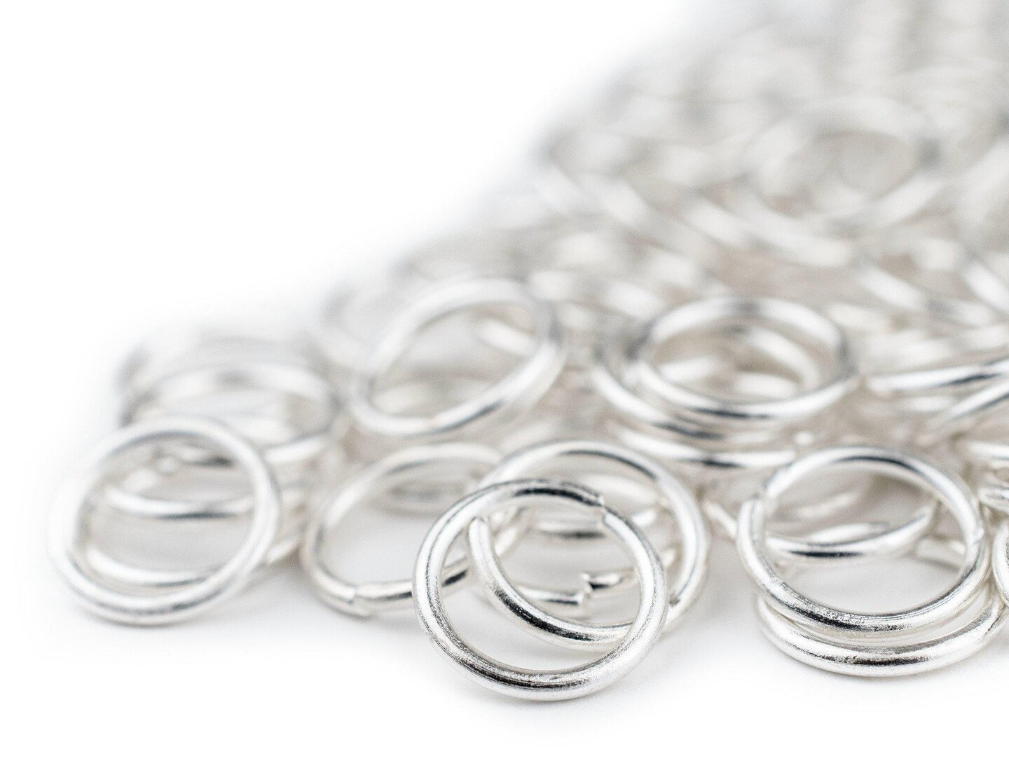 The Bead Chest Silver 10mm Round Open Jump Rings, Pack of 100