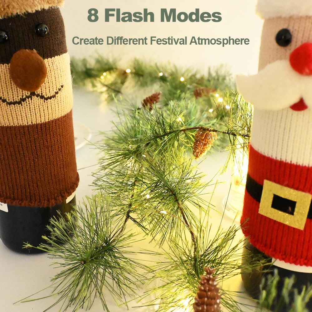 6.56FT Garlands with Timer 30 LED Fairy Lights (Green)