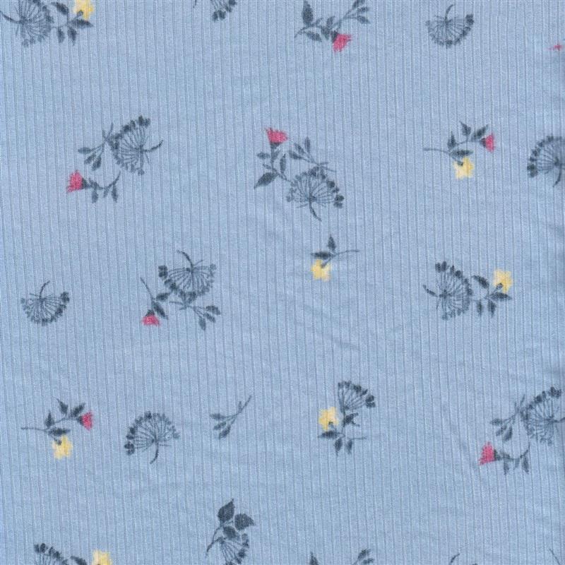 1 Yard Yummy Rib Ditsy Flower Print Fabric 180 GSM Polyester Spandex 58/60" Width